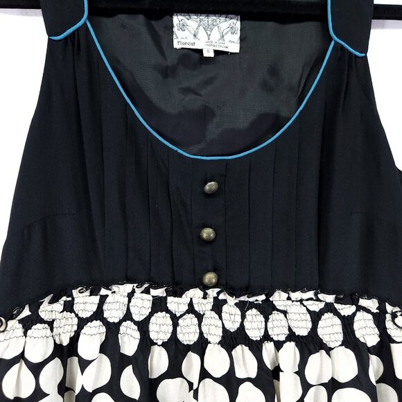 Anthropologie Floreat Silk Dress Size 0 Polka Dot Sleeves - Picture 10 of 15